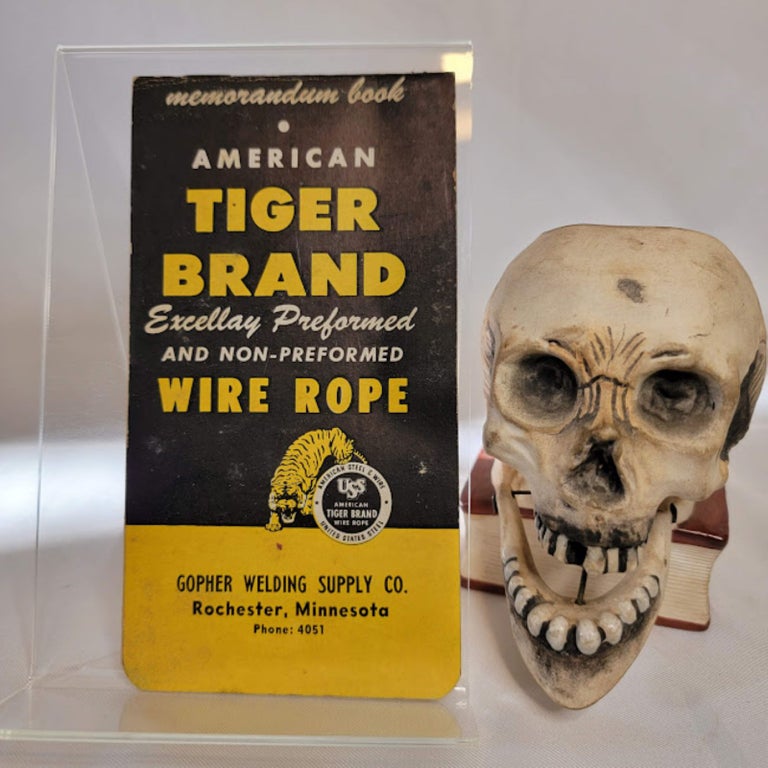 Item #31 Mid 1940s -early 1950s US Steel Tiger Brand Wire Rope memo pad. U S. Steel.