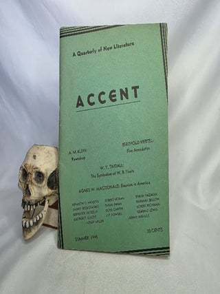 ACCENT, a Quarterly of New Literature. Summer issue. Literary Journal Short Stories, MCDONALD.